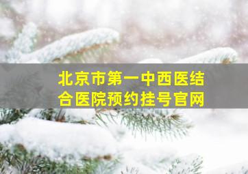 北京市第一中西医结合医院预约挂号官网