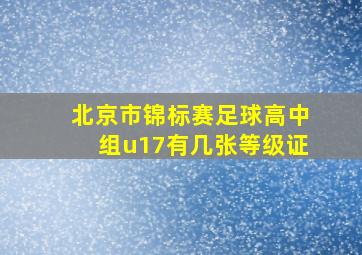 北京市锦标赛足球高中组u17有几张等级证