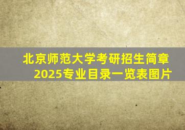 北京师范大学考研招生简章2025专业目录一览表图片