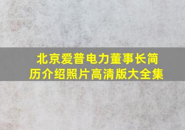 北京爱普电力董事长简历介绍照片高清版大全集