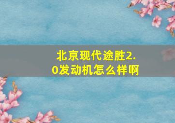 北京现代途胜2.0发动机怎么样啊