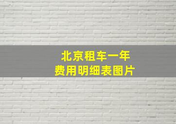 北京租车一年费用明细表图片