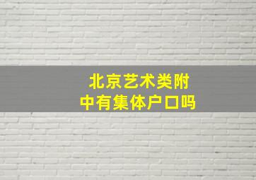 北京艺术类附中有集体户口吗