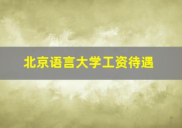 北京语言大学工资待遇