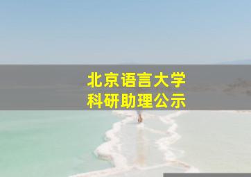 北京语言大学科研助理公示