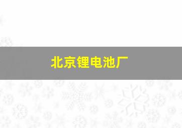 北京锂电池厂