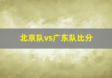 北京队vs广东队比分