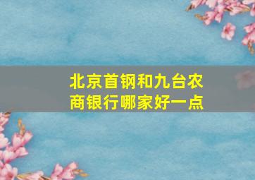 北京首钢和九台农商银行哪家好一点