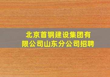 北京首钢建设集团有限公司山东分公司招聘