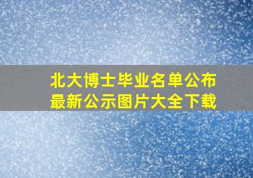 北大博士毕业名单公布最新公示图片大全下载