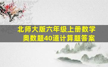 北师大版六年级上册数学奥数题40道计算题答案