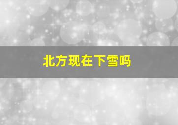 北方现在下雪吗