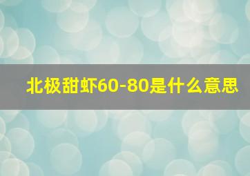 北极甜虾60-80是什么意思