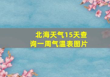 北海天气15天查询一周气温表图片