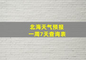 北海天气预报一周7天查询表