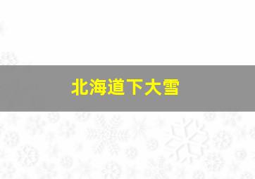 北海道下大雪