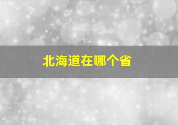 北海道在哪个省