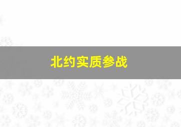 北约实质参战