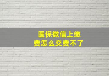 医保微信上缴费怎么交费不了