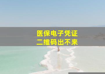 医保电子凭证二维码出不来