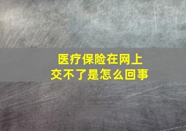 医疗保险在网上交不了是怎么回事