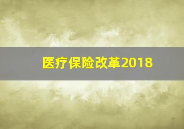 医疗保险改革2018