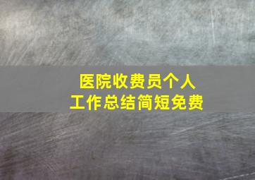 医院收费员个人工作总结简短免费