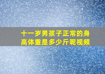 十一岁男孩子正常的身高体重是多少斤呢视频