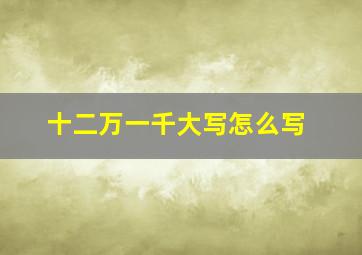 十二万一千大写怎么写