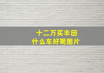 十二万买丰田什么车好呢图片