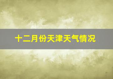 十二月份天津天气情况