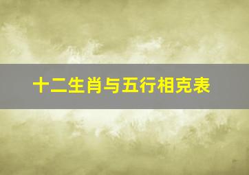 十二生肖与五行相克表