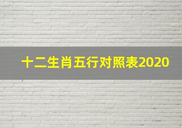 十二生肖五行对照表2020