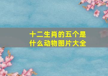 十二生肖的五个是什么动物图片大全