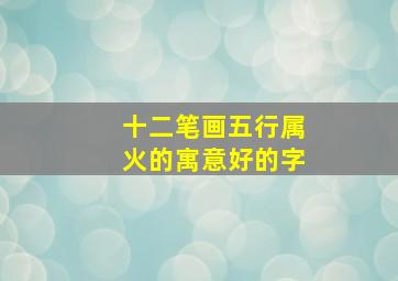 十二笔画五行属火的寓意好的字