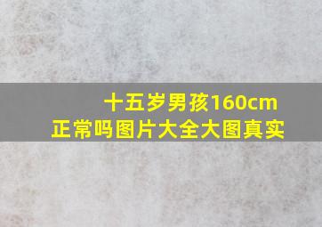 十五岁男孩160cm正常吗图片大全大图真实