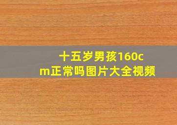 十五岁男孩160cm正常吗图片大全视频