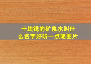 十块钱的矿泉水叫什么名字好听一点呢图片