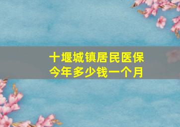 十堰城镇居民医保今年多少钱一个月