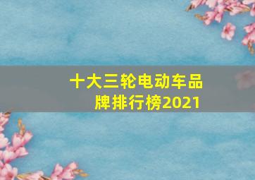 十大三轮电动车品牌排行榜2021