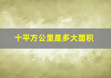 十平方公里是多大面积