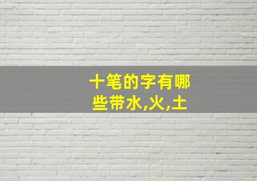 十笔的字有哪些带水,火,土