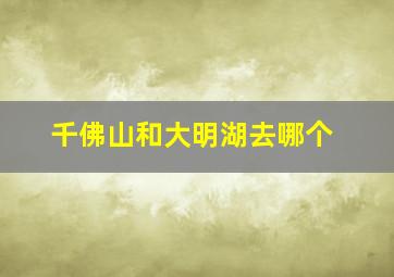 千佛山和大明湖去哪个