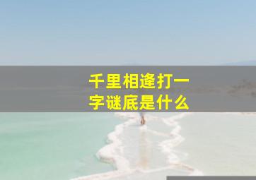 千里相逄打一字谜底是什么