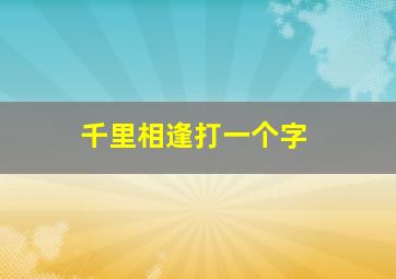 千里相逢打一个字