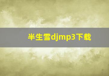 半生雪djmp3下载