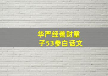 华严经善财童子53参白话文