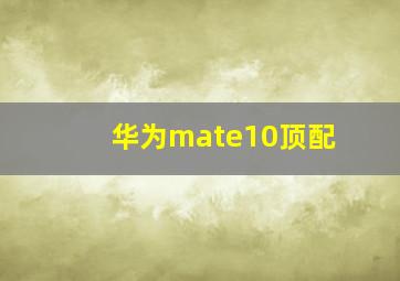 华为mate10顶配