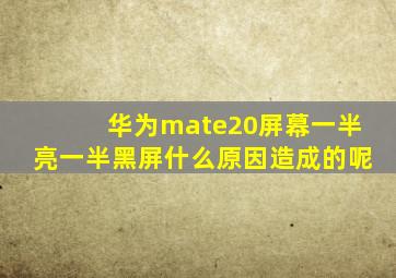 华为mate20屏幕一半亮一半黑屏什么原因造成的呢