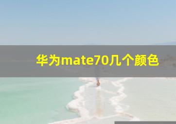 华为mate70几个颜色